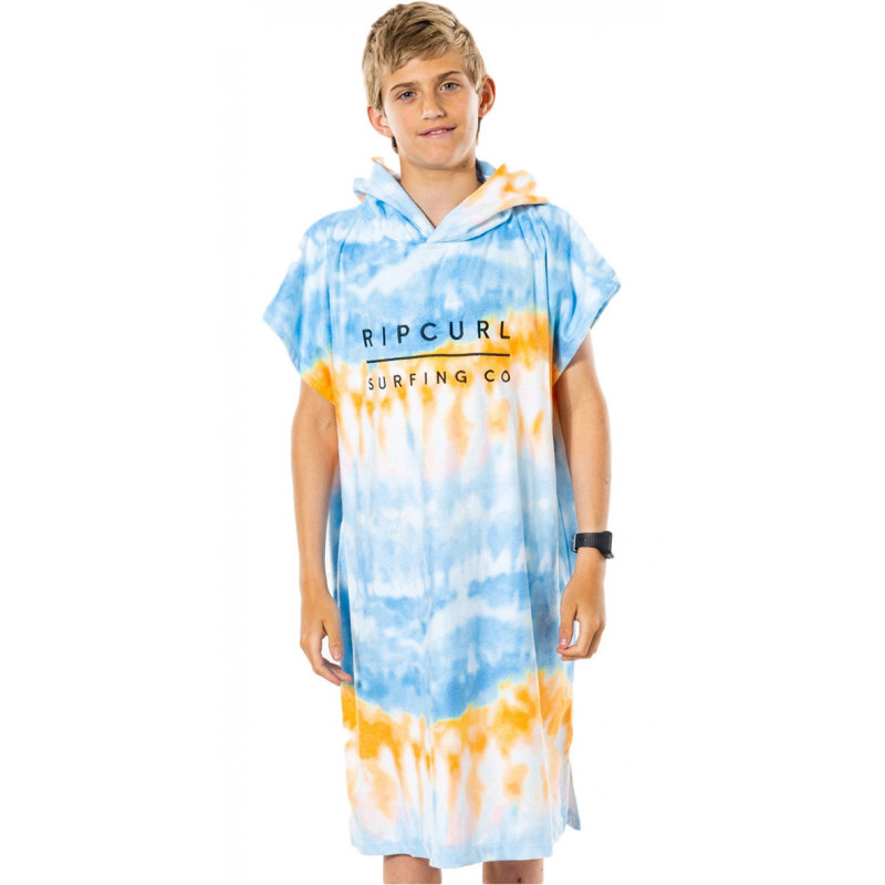 HOODED PRINT TOWEL BLUE WHITE