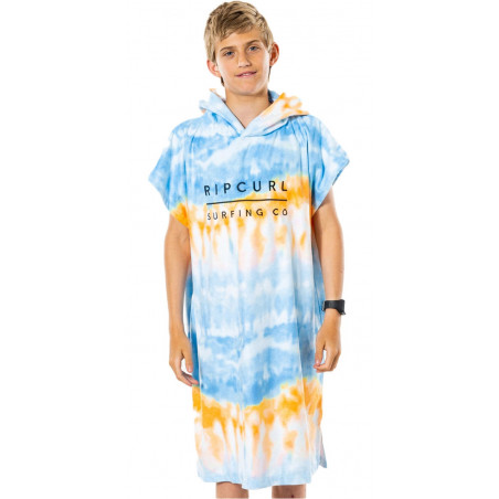 HOODED PRINT TOWEL BLUE WHITE