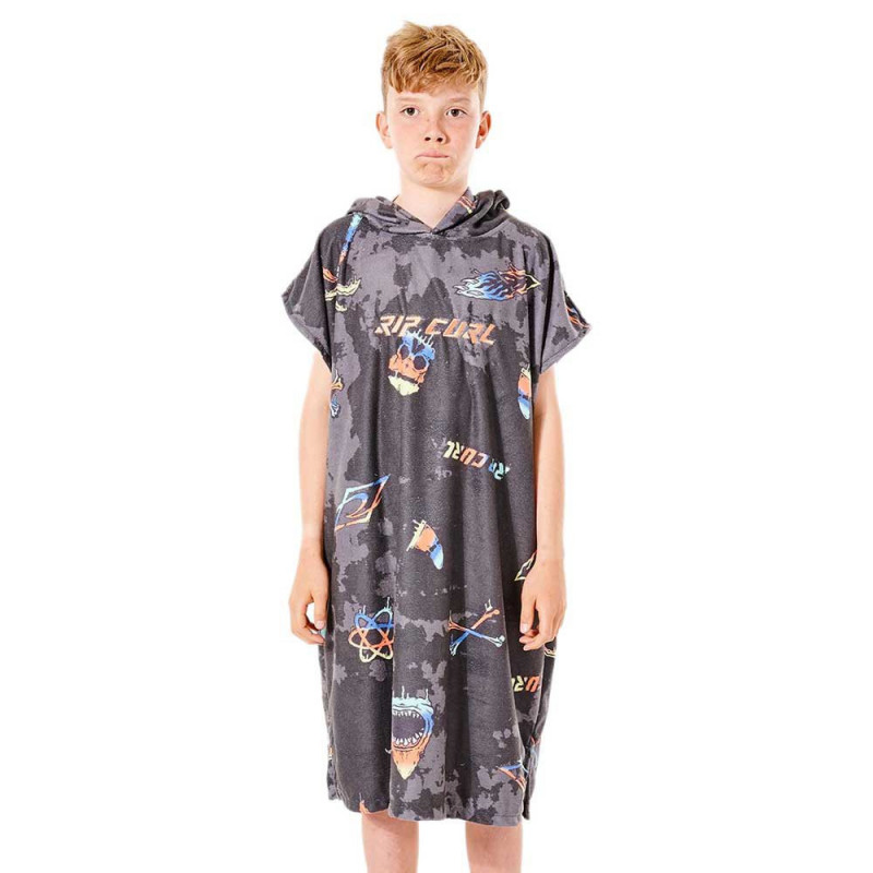 HOODED PRINT TOWEL BOY WASHED BL